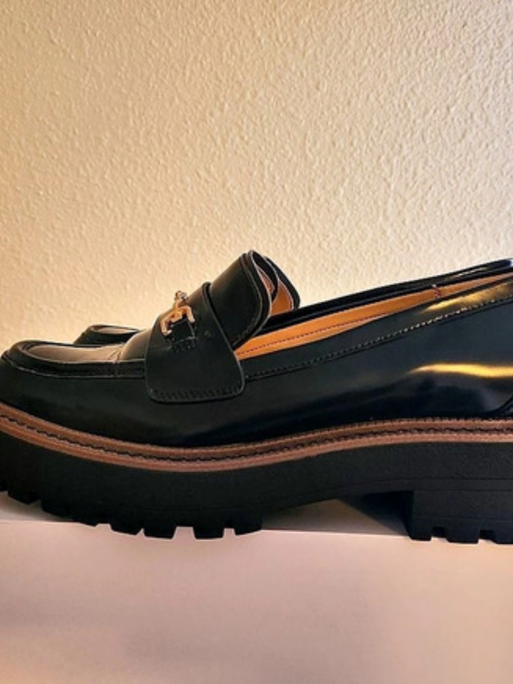 SAM EDELMAN Laurs Leather Platform Lug Sole Loafer Women 10 - Picture 6 of 10